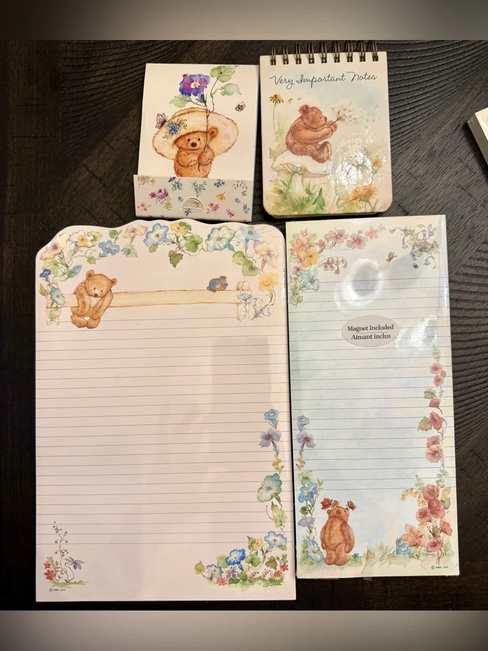 Vintage 1991 Hallmark “Mary’s Bears” Teddy Bear Stationary & Notepad Collection